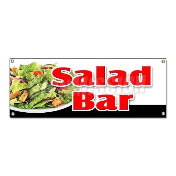 SALAD BAR BANNER SIGN dressing restaurant buffet salad supermarket vegetables